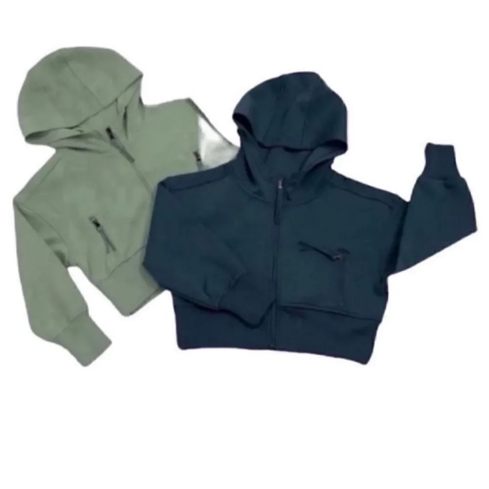 Girls Old Navy Crop Blue and Green Cropped Hoodie(Size XS 5)
